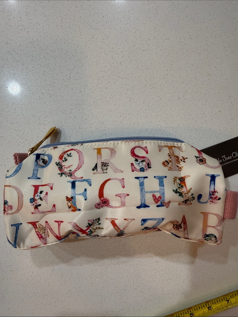 Matilda Jane Alphabet Pencil or  Cosmetic Pouch with Light Blue Ruffle NWT - Picture 7 of 12